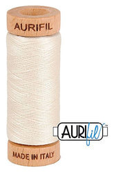 Aurifil Mako 80wt Cotton 274 m 300 yd. spool - 2309 Silver White